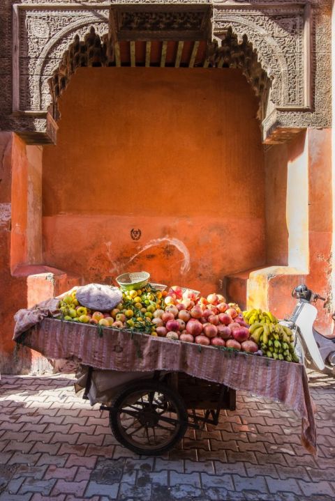 A fruit cart in Marrakech
