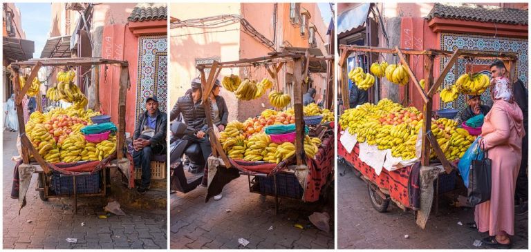 Selling bananas in Marrakech